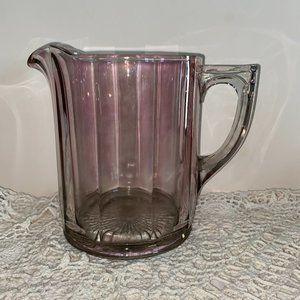 Vintage Pink/Amethyst Large Art Deco Pitcher Mid Century Art Deco
